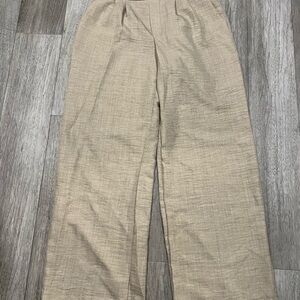 Elegant Beige Wide-Leg Trousers